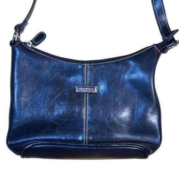 Rosetti Black Faux Leather Shoulder Bag Purse w/ Built-in Wallet Compartment - Picture 2 of 12